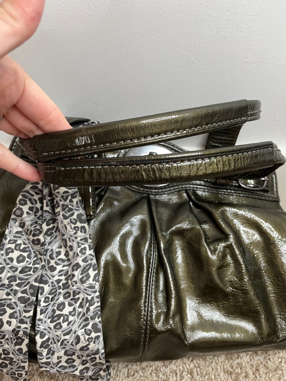 Coach D0973-13915 Mia Gunmetal Pleated Leather Carryall Shoulder Bag - Picture 7 of 16